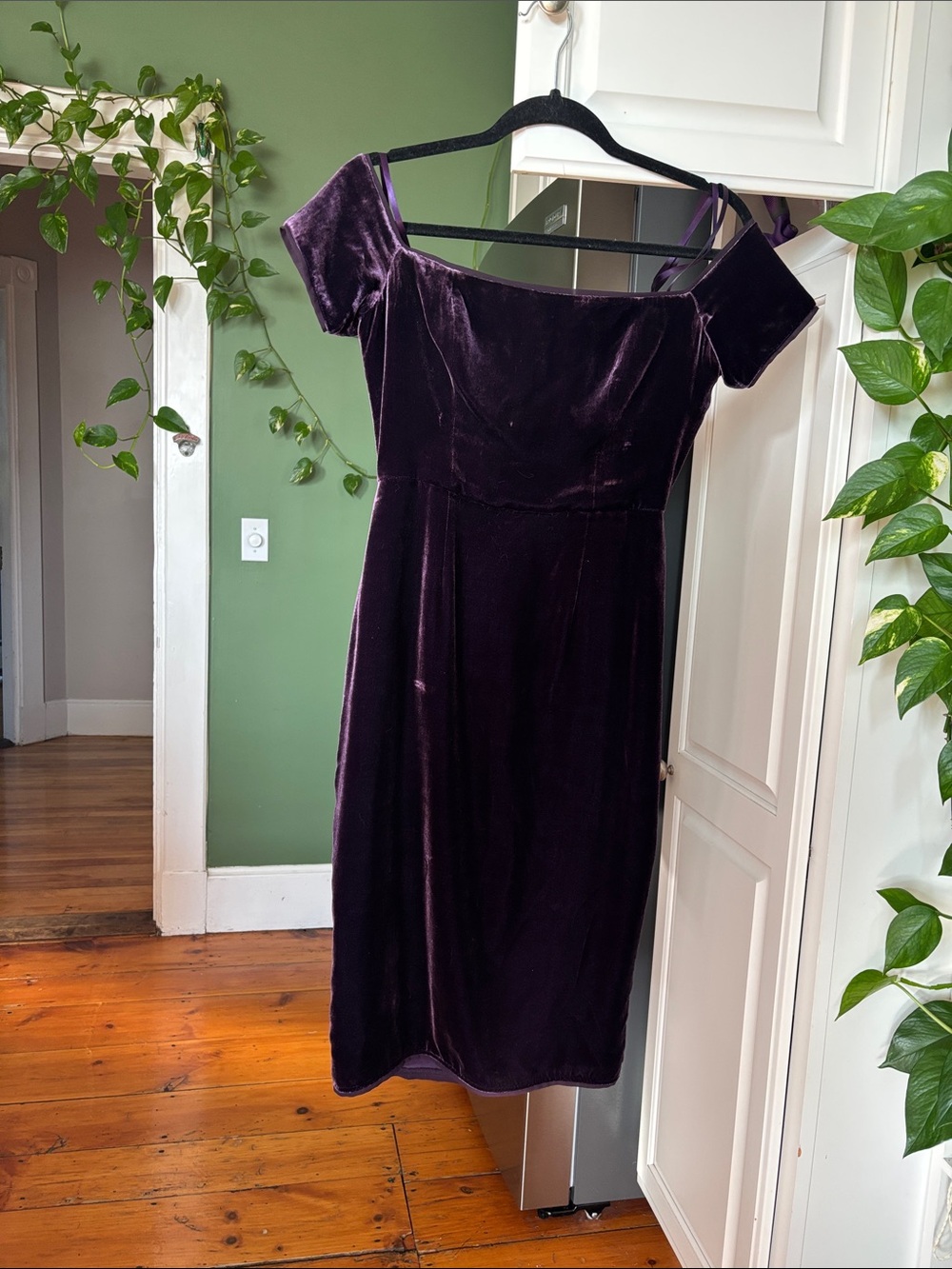 BCBGMaxAzria Deep Purple Velvet Cocktail Dress